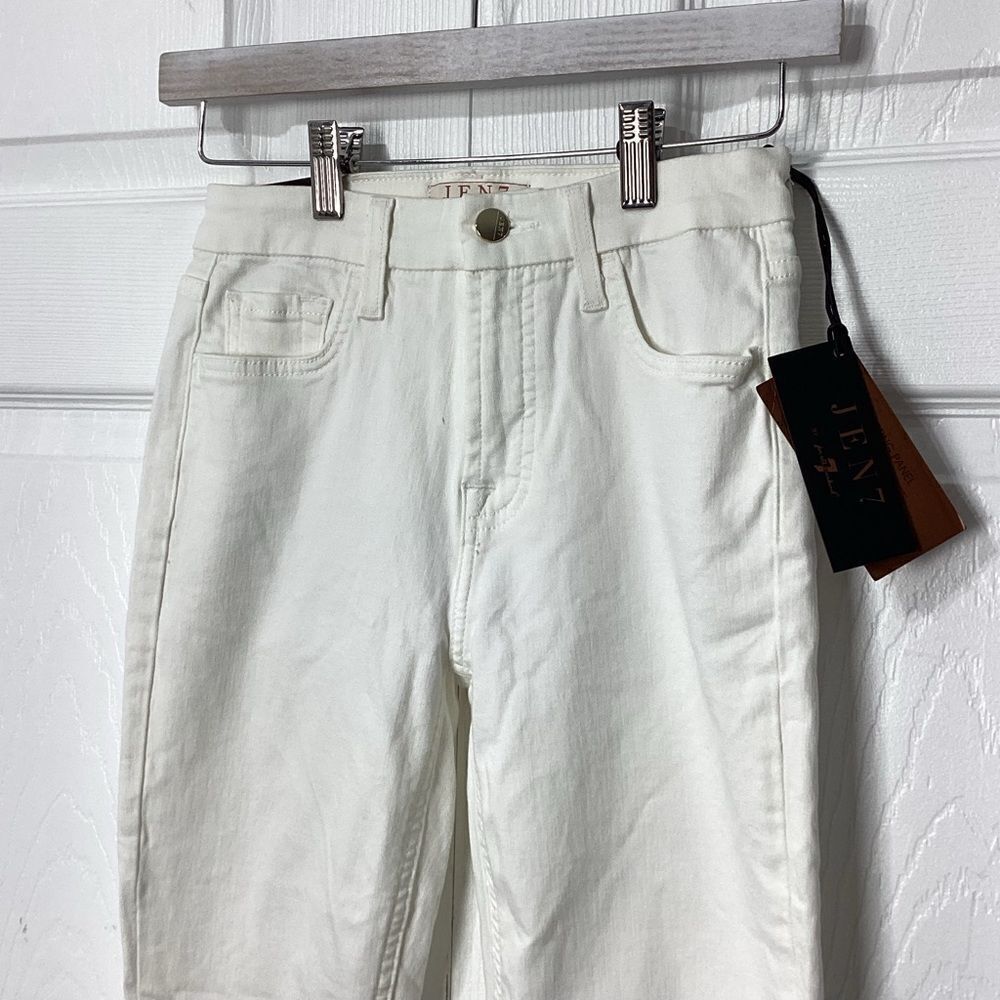 Jen 7 For 7 For All Mankind Cropped Skinny White Jeans NWT Size 0